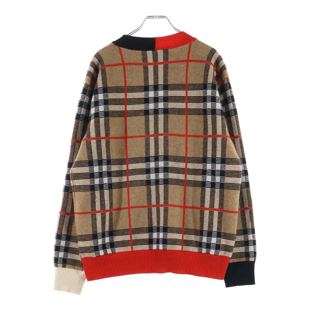 BURBERRY(バーバリー) 20SS Check Merio Wool Jacquard Sweater チェック メリノウール ジャガードセーター ウール ブラウン 8023664