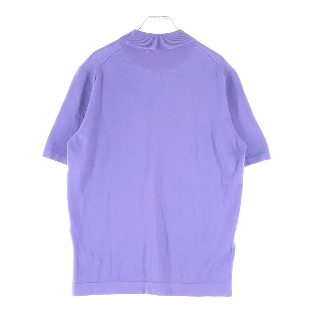 Gran Sasso(グランサッソ) ボトルネック ニット トップス 半袖 コットン パープル