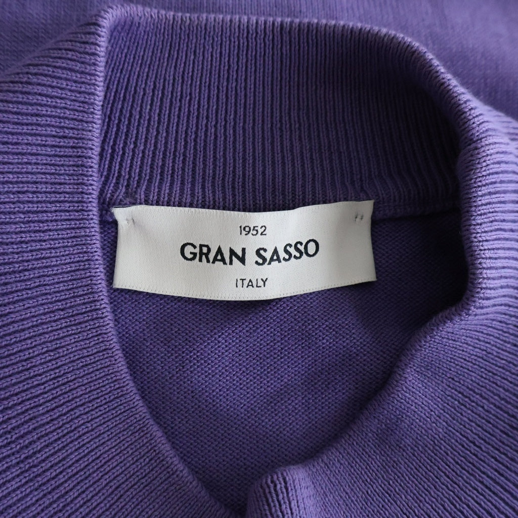 Gran Sasso(グランサッソ) ボトルネック ニット トップス 半袖 コットン パープル