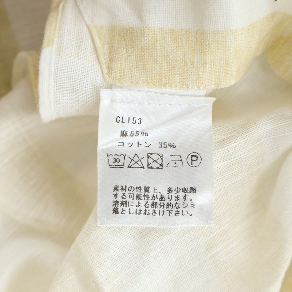 NO BRAND(ノーブランド) コルドネ ストライプ長袖シャツ イエロー×ホワイト