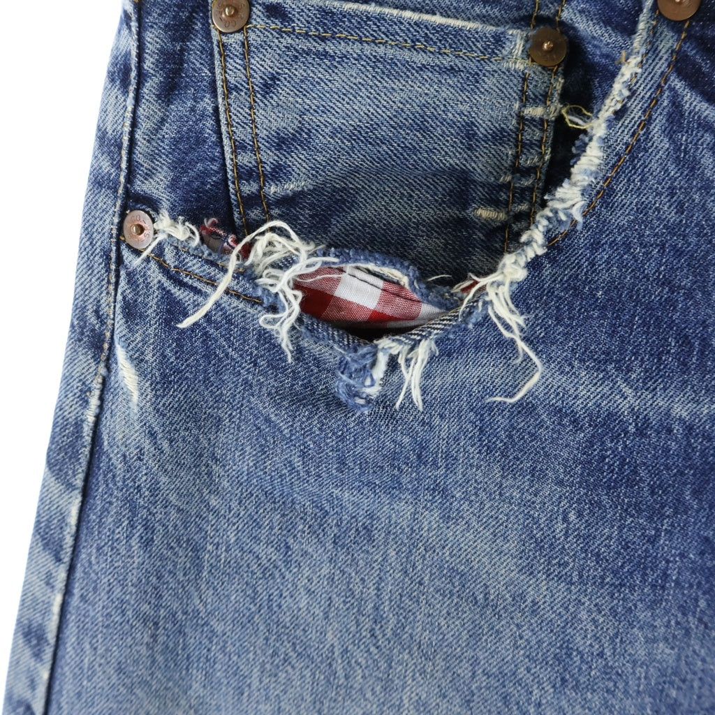 Levi's(リーバイス) 90S VINTAGE 501XX ヴィンテージ 復刻 ボタン裏555 BIG E ギャラ入り ストレート デニムパンツ インディゴ