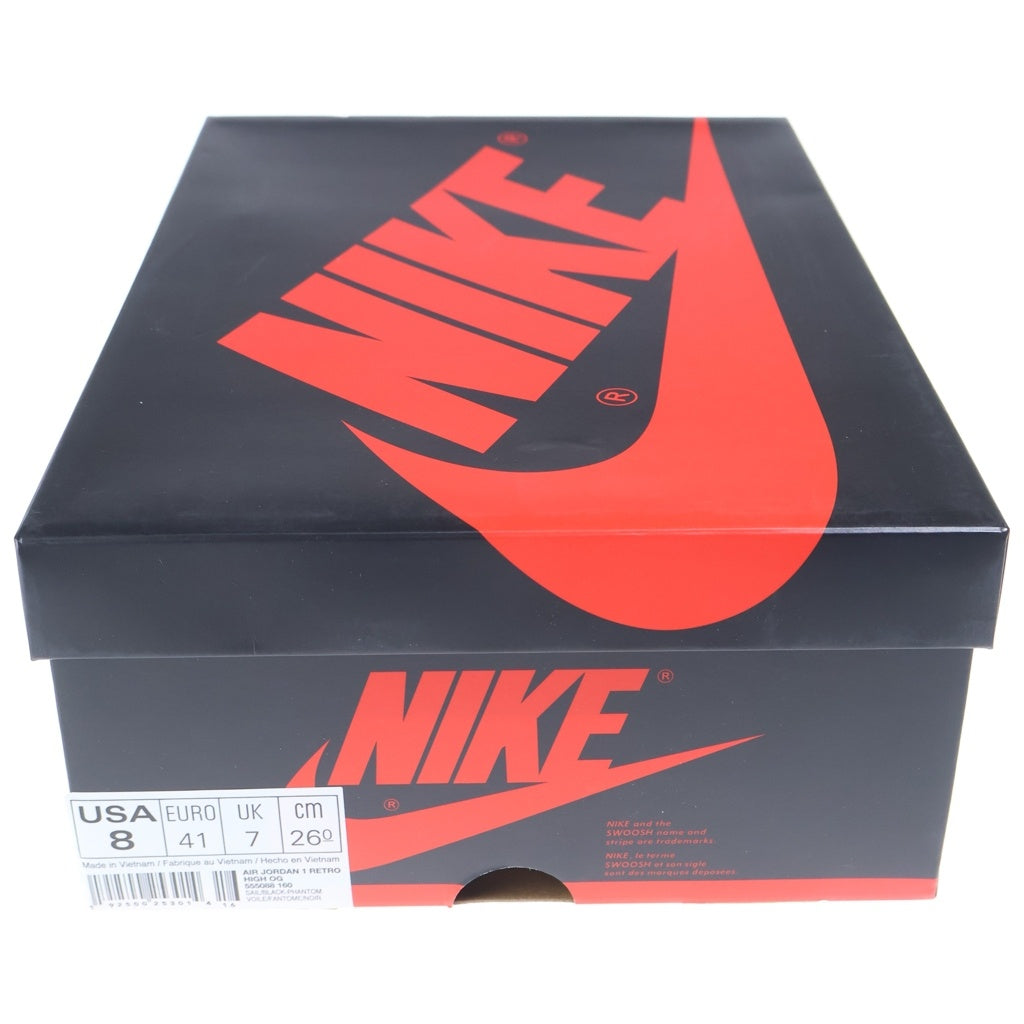 NIKE(ナイキ) AIR JORDAN1 RETRO HIGH OG SAIL UNIVERSITY RED エアジョーダン1 ハイカットスニーカー ホワイト/レッド US8/26cm 555088-160