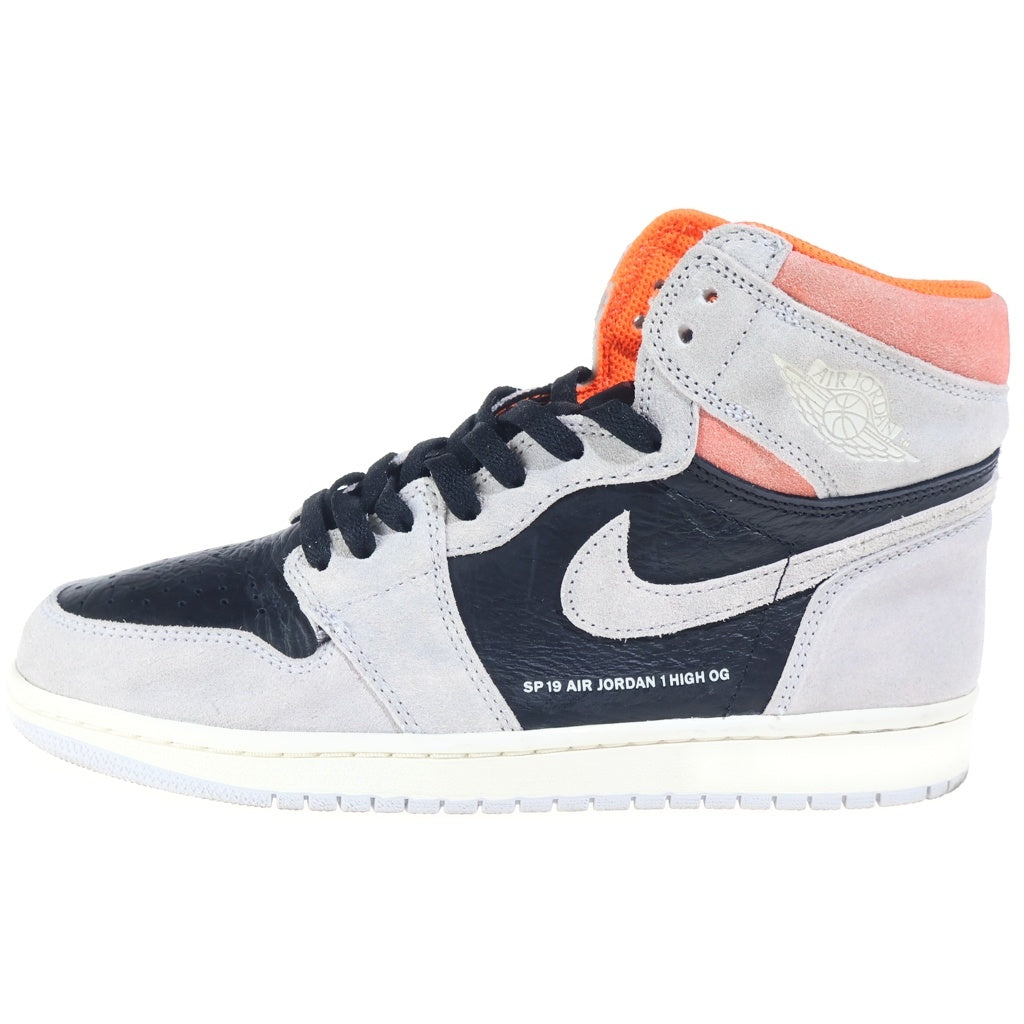 NIKE(ナイキ) AIR JORDAN 1 HIGH OG HYPER CRIMSON エアジョーダン1 ハイパークリムゾン ハイカットスニーカー グレー/ブラック US8/26cm 555088-018