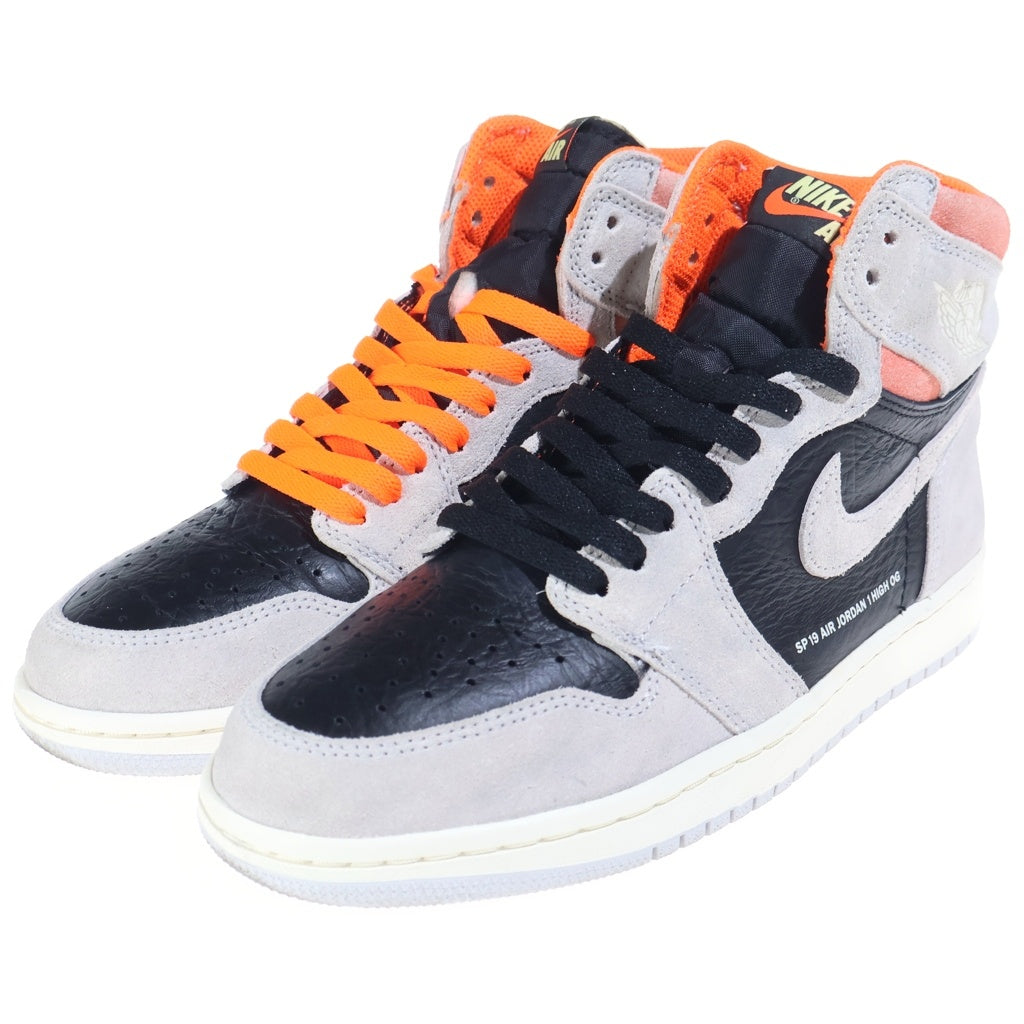 NIKE(ナイキ) AIR JORDAN 1 HIGH OG HYPER CRIMSON エアジョーダン1 ハイパークリムゾン ハイカットスニーカー グレー/ブラック US8/26cm 555088-018