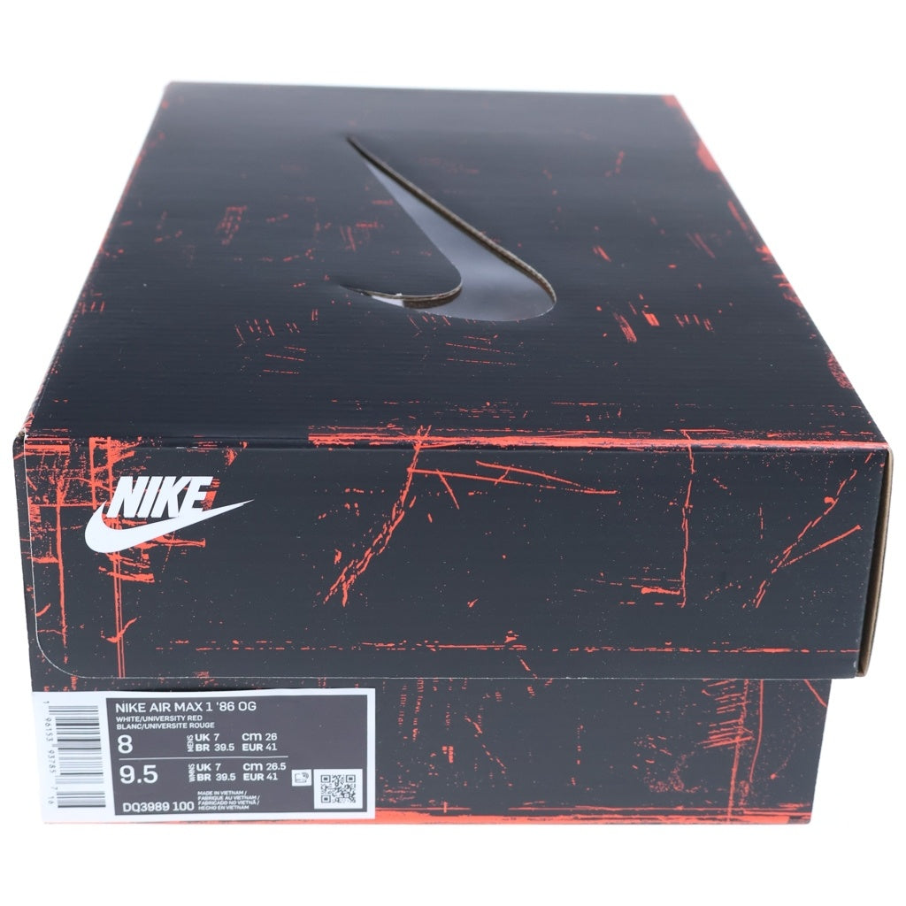 NIKE(ナイキ) AIR MAX 1 OG BIG BUBBLE RED エアマックス1 86 オリジナル ローカットスニーカー レッド/ホワイト US8/26cm DQ3989-100
