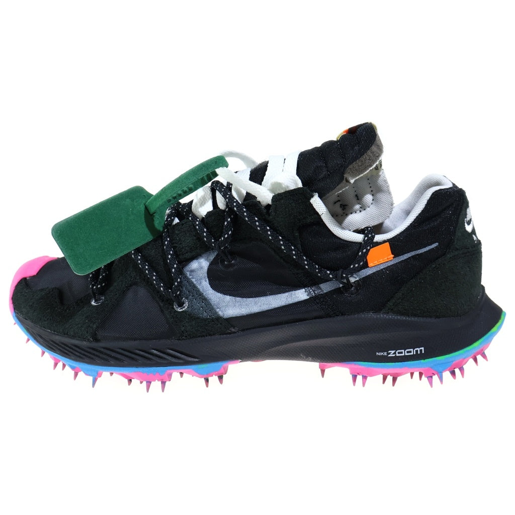NIKE(ナイキ) ×OFF-WHITE WMNS ZOOM TERRA KIGER 5 OW CD8179-001 ×オフホワイト ウィメンズ ズームテラカイガー ラバースパイク ローカットスニーカー ブラック US8/26cm