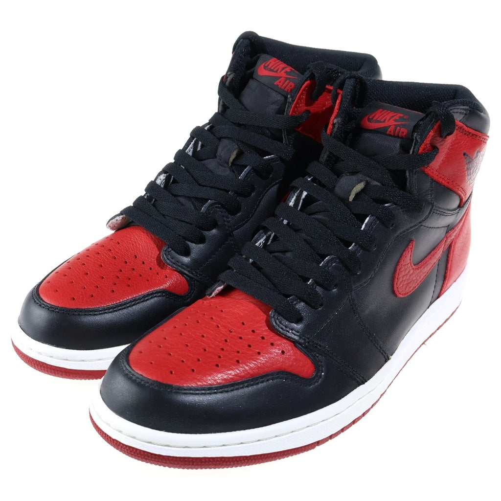 NIKE(ナイキ) AIR JORDAN1 RETRO HIGH OG BRED BANNED 555088-001 エアジョーダン1 レトロ ブレッド バンド ハイカットスニーカー ブラック/レッド US9.5/27.5cm