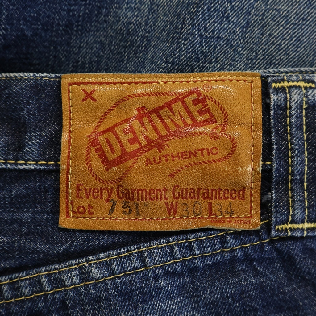 DENIME(ドゥニーム) Lot751 SHINS期 グリーンスレキ ボタンフライ ストレート デニムパンツ インディゴ