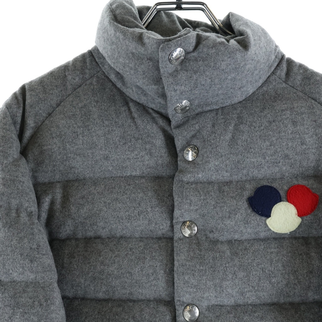 MONCLER(モンクレール) 16AW BREVAL GIUBBOTTO トリコロールロゴ ジップアップ ウール ダウンジャケット グレー B20914183500 57845