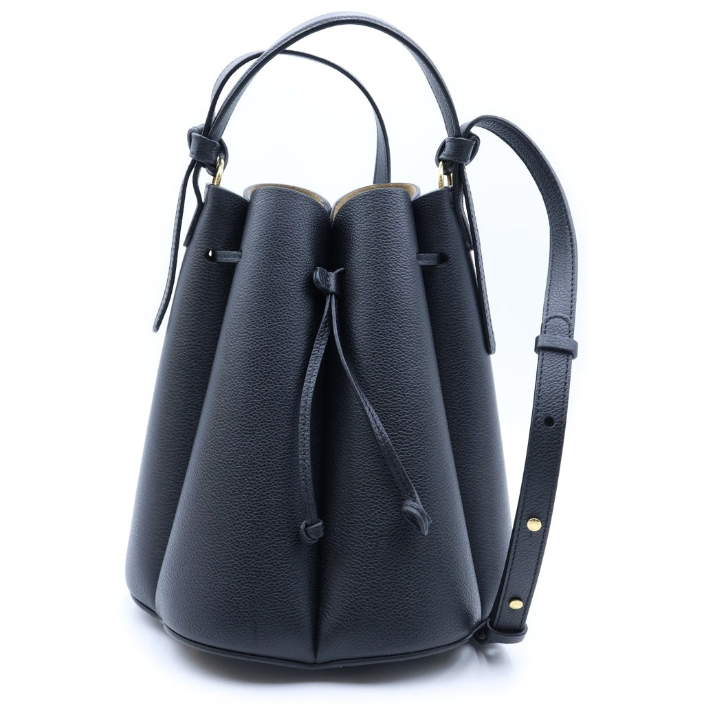Polene(ポレーヌ) カヌレ 2WAY ハンド レザー ショルダーバッグ ブラック レディース