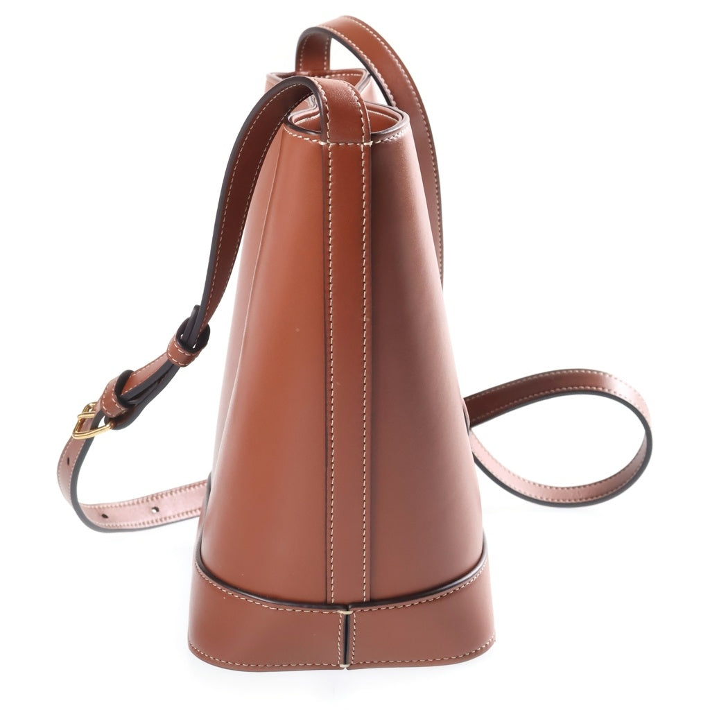 CELINE(セリーヌ) スモール バケット キュイル トリオンフ レザー ショルダーバッグ ブラウン 113783DU3 レディース