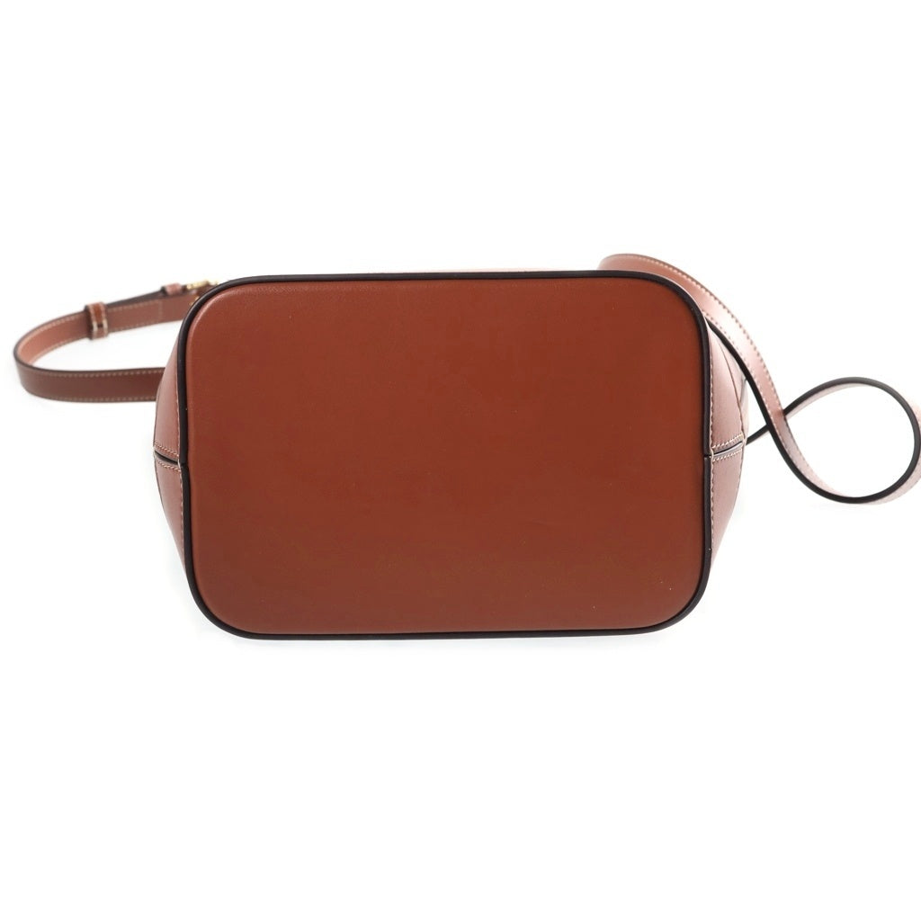 CELINE(セリーヌ) スモール バケット キュイル トリオンフ レザー ショルダーバッグ ブラウン 113783DU3 レディース