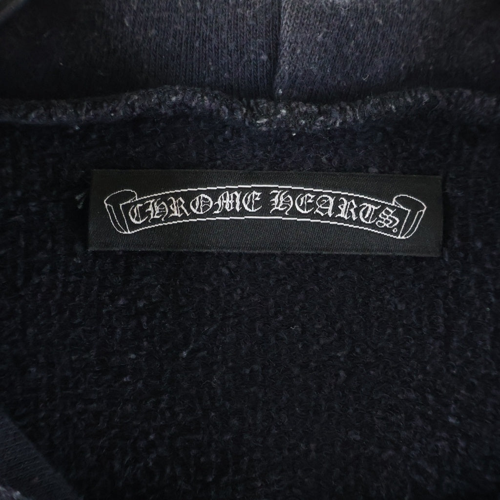 CHROME HEARTS(クロムハーツ) OLD オールド 袖クロスパッチ付き ダガー ハーフジップ スウェット プルオーバーパーカー ブラック