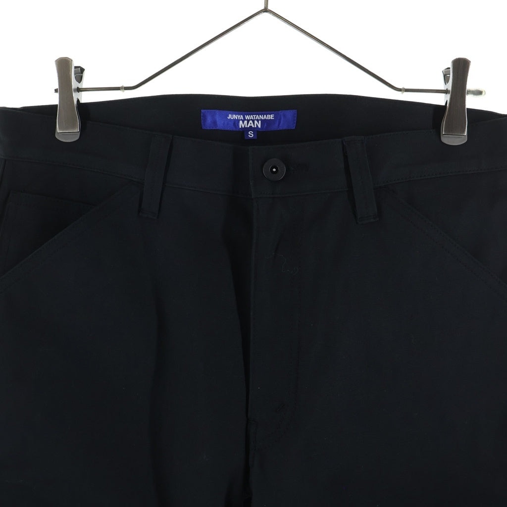 JUNYA WATANABE COMME des GARCONS(ジュンヤワタナベ コムデギャルソン) バック レザー ポケット ワイドパンツ ブラック WP-P004