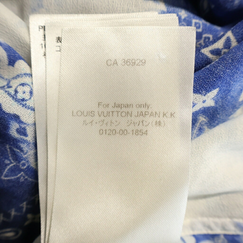 LOUIS VUITTON(ルイヴィトン) 22AW バンダナ フック シャツ 長袖 モノグラム コットン ホワイト/ブルー RM222M N08 HNS08W