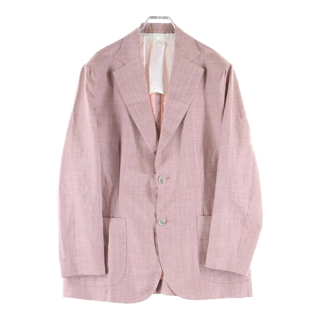 BARBA NAPOLI(バルバ ナポリ) Loro Piana ウールシルクリネントロピカル2Bシャツジャケット シングルジャケット ピンク