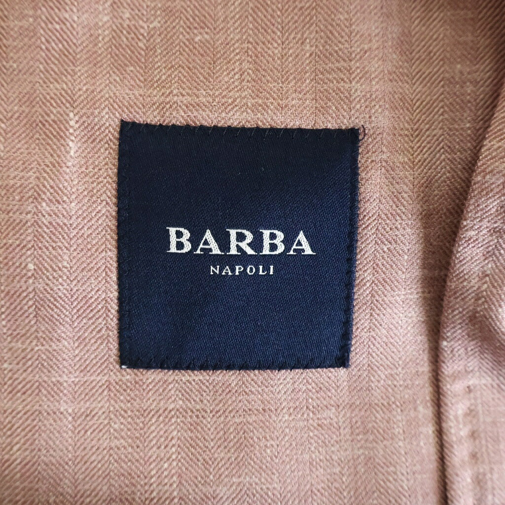 BARBA NAPOLI(バルバ ナポリ) Loro Piana ウールシルクリネントロピカル2Bシャツジャケット シングルジャケット ピンク