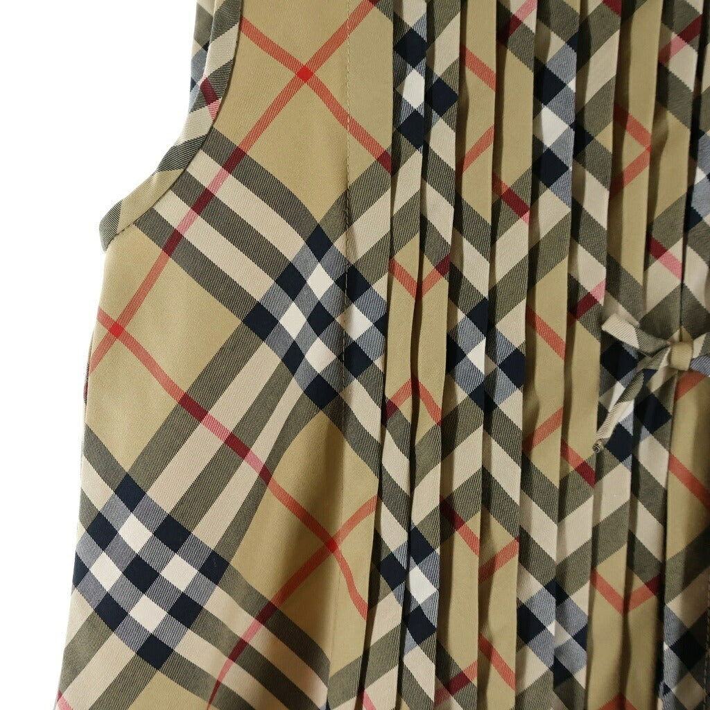BURBERRY(バーバリー) バックジップ ノバチェックピンタック ノースリーブワンピース ブラウン THLADGAR91SAM