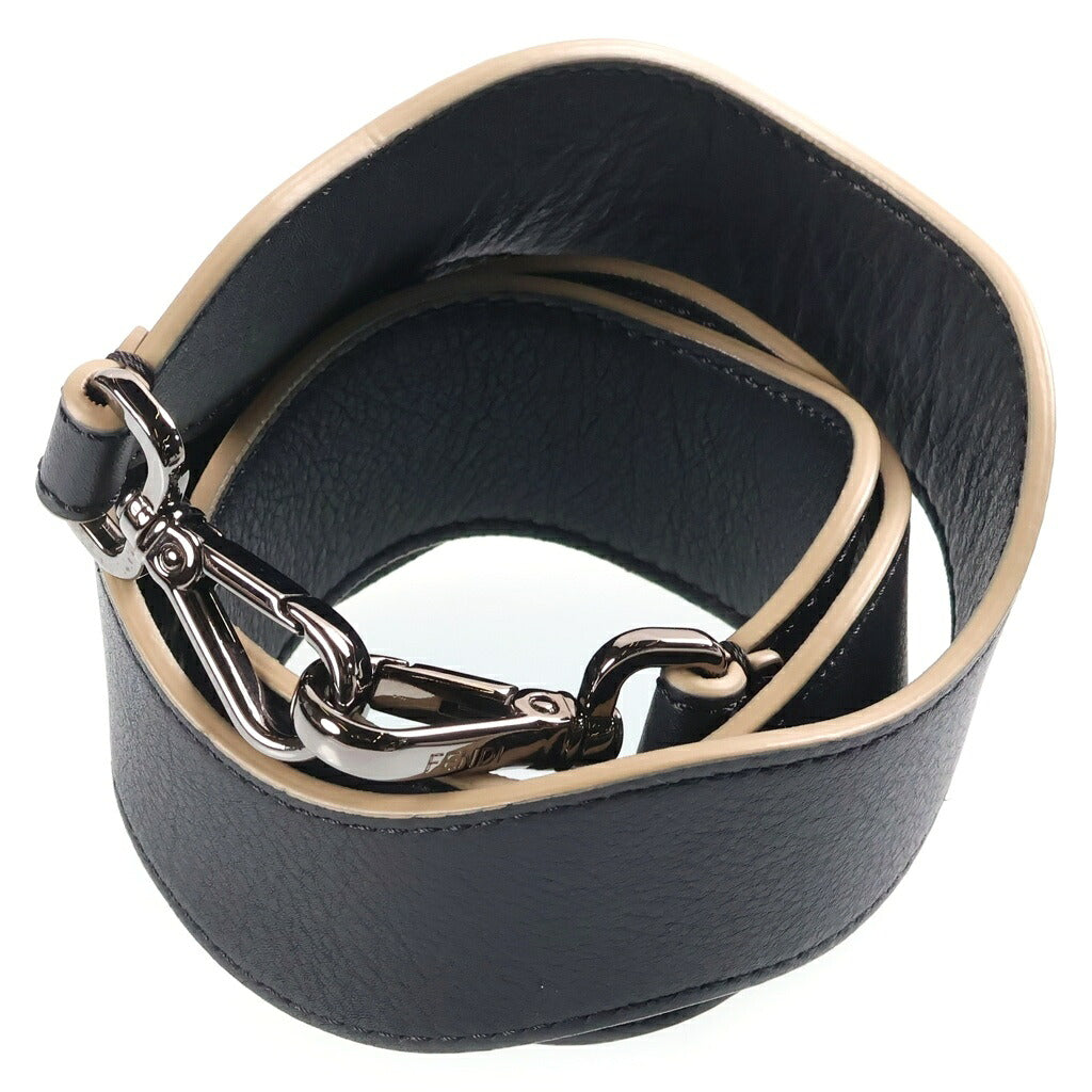 FENDI(フェンディ) バゲット フリル ショルダーバッグ ウェーブ ラフィア ネイビー 8BR600