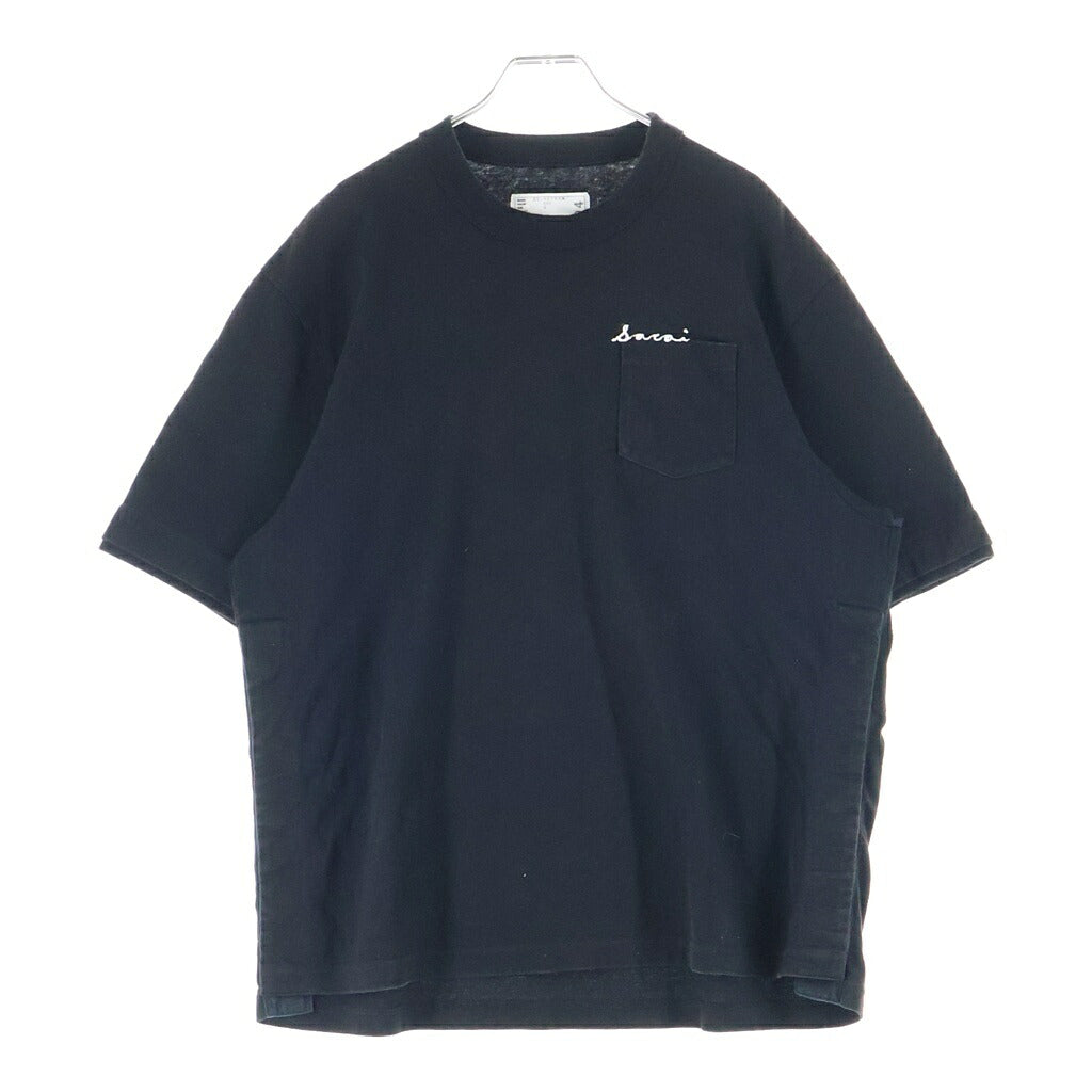 Sacai(サカイ) 22SS エンブロイダリー クルーネック 半袖Tシャツ カットソー ブラック 22-02794M