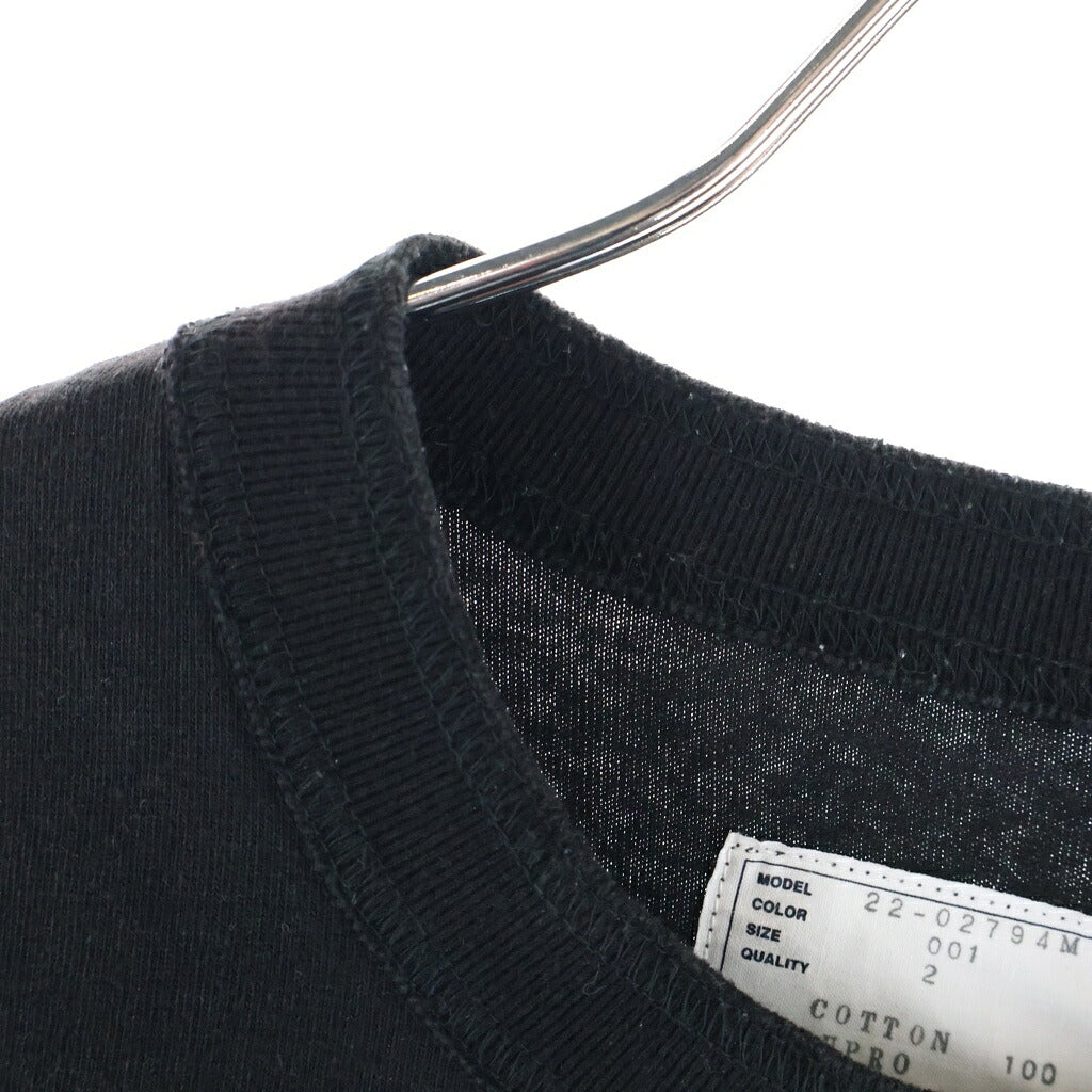 Sacai(サカイ) 22SS エンブロイダリー クルーネック 半袖Tシャツ カットソー ブラック 22-02794M