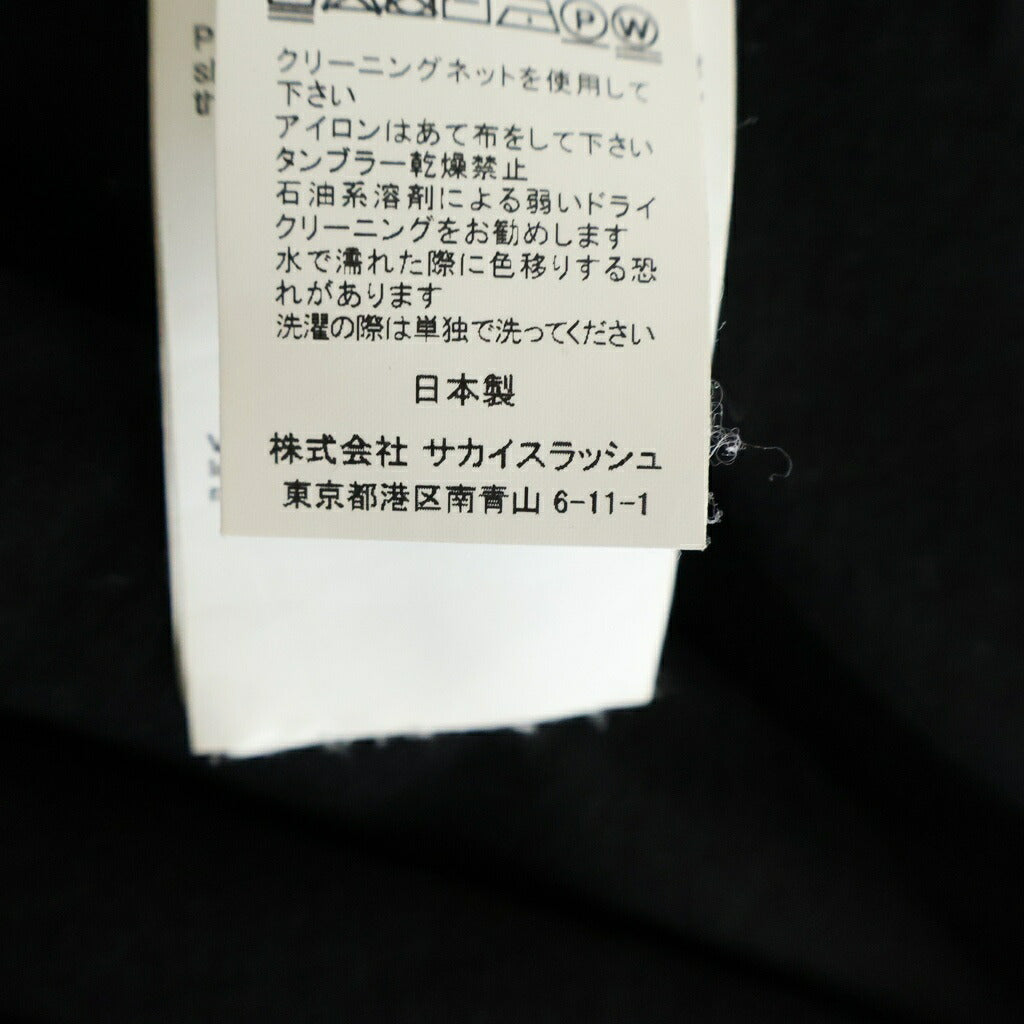 Sacai(サカイ) 22SS エンブロイダリー クルーネック 半袖Tシャツ カットソー ブラック 22-02794M
