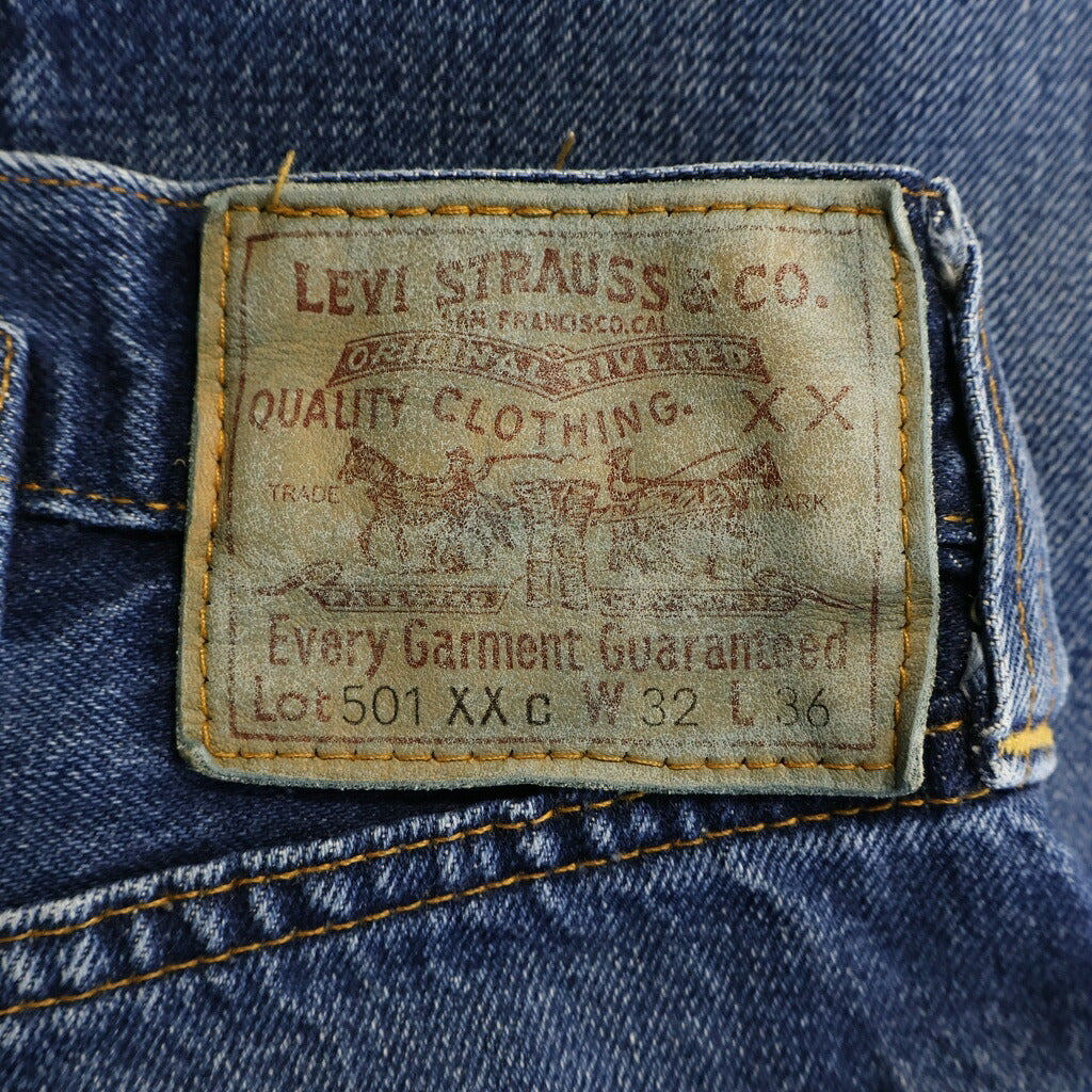 Levi's(リーバイス) 90s VINTAGE 復刻 501XXc ボタンフライデニムパンツ BIG E シンチバック付き ボタン裏刻印555 バレンシア工場 インディゴ 37201-0003