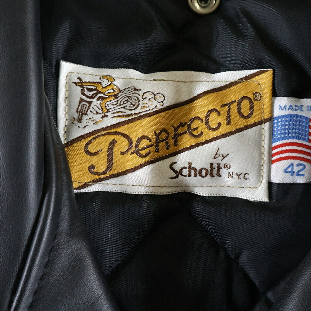 SCHOTT(ショット) 618 PERFECTO バイカータグ後期 ジップアップ ダブルライダースジャケット ブラック