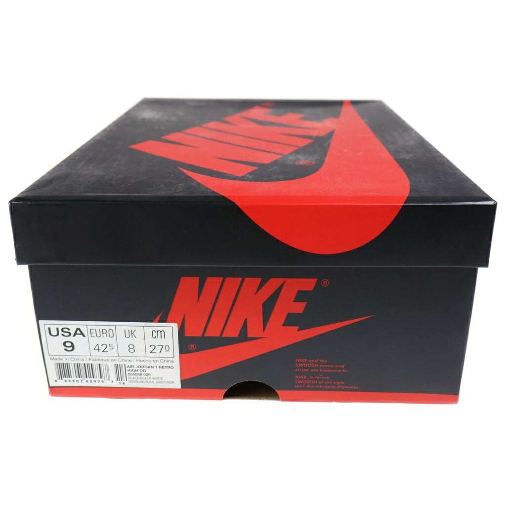 NIKE(ナイキ) AIR JORDAN 1 RETRO HIGH OG TOP 3 555088‐026 エアジョーダン1 トップ ハイカットスニーカー ブラック/レッド/ブルー US9/27cm 555088-026
