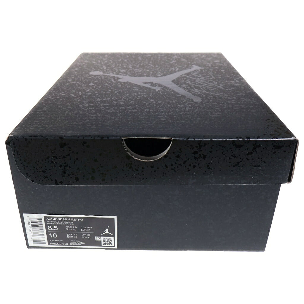 NIKE(ナイキ) AIR JORDAN 4 BLACK CAT エアジョーダン4 ブラックキャット ハイカットスニーカー ブラック US8.5/26.5cm FV5029-010