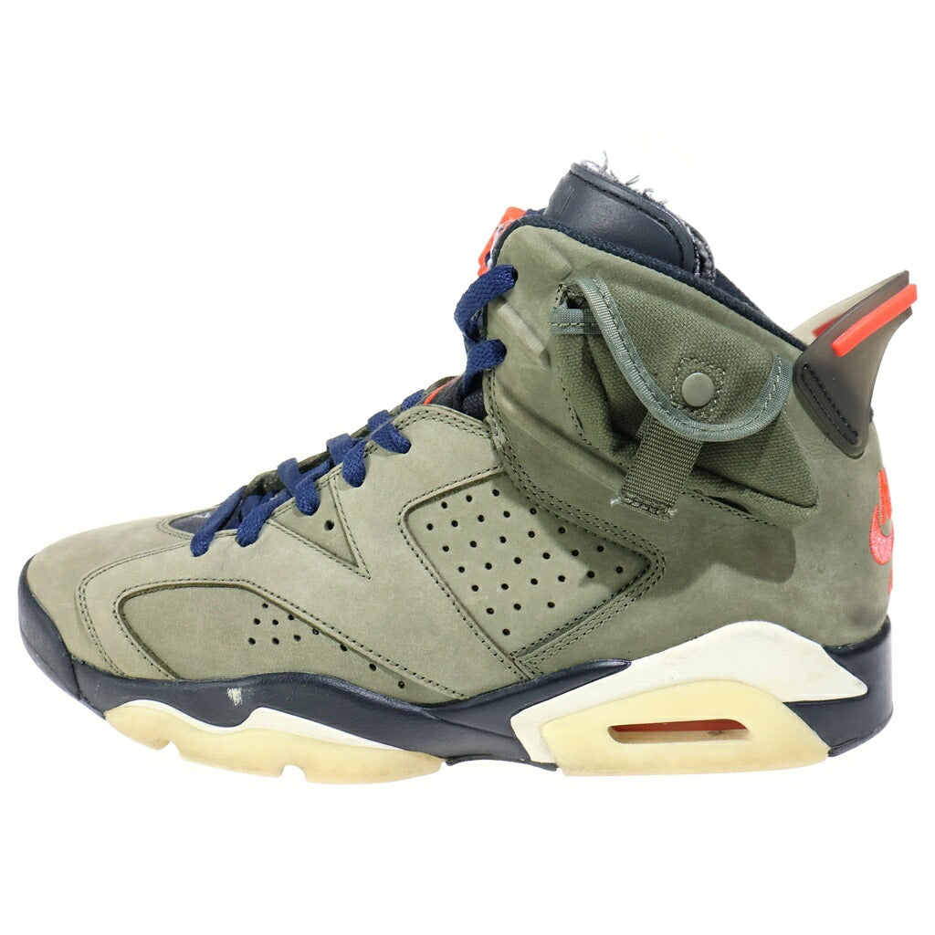 NIKE(ナイキ) ×TRAVIS SCOTT AIR JORDAN 6 RETRO SP トラヴィス スコット エアジョーダン6 ハイカットスニーカー カーキ US9/27cm CN1084-200