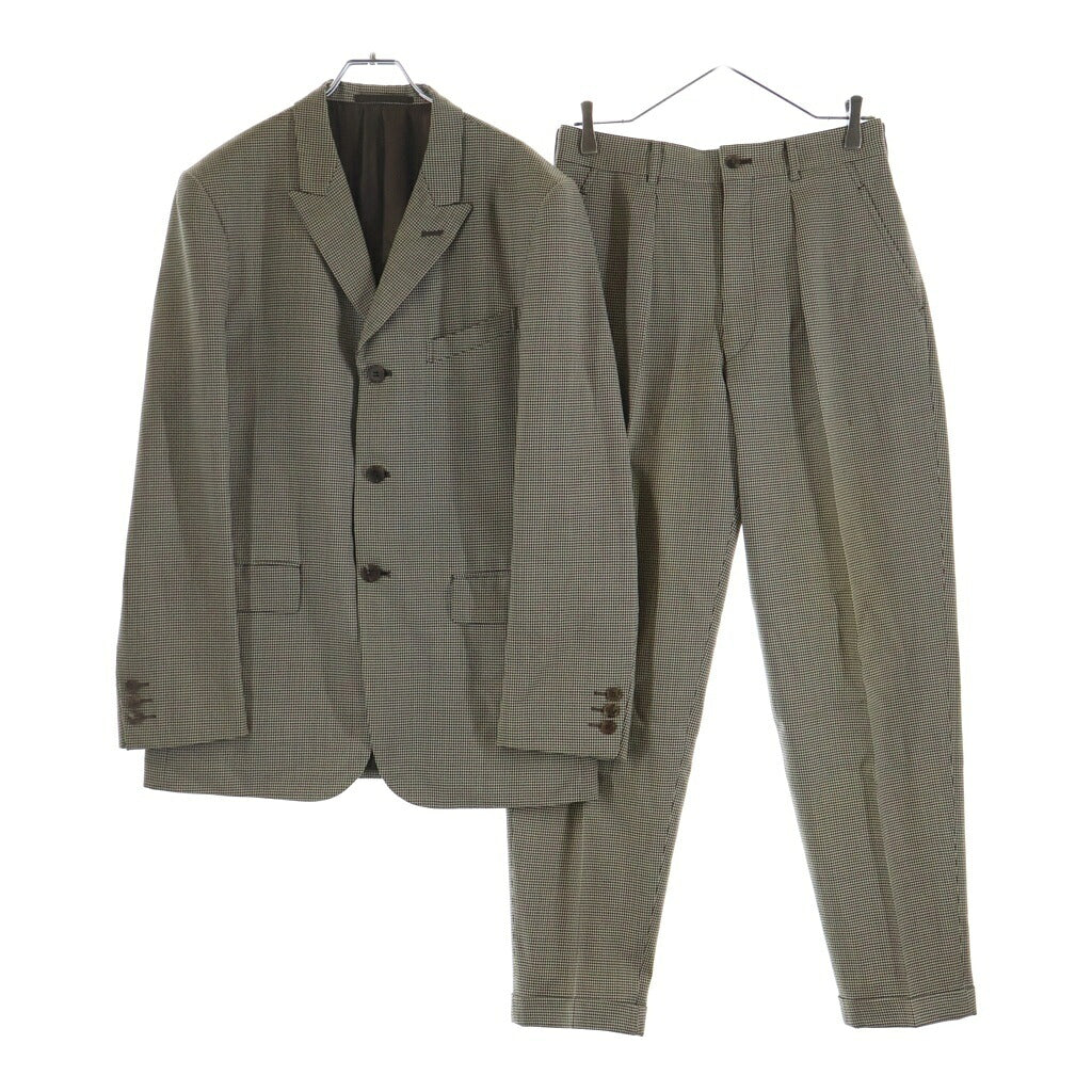 COMME des GARCONS HOMME PLUS(コムデギャルソンオムプリュス) 01AW サイケデリック期 千鳥格子 3B ツイード テーラードジャケット/スラックス ロングパンツ セットアップスーツ グレー PC-J010/PC-P006 AD2001