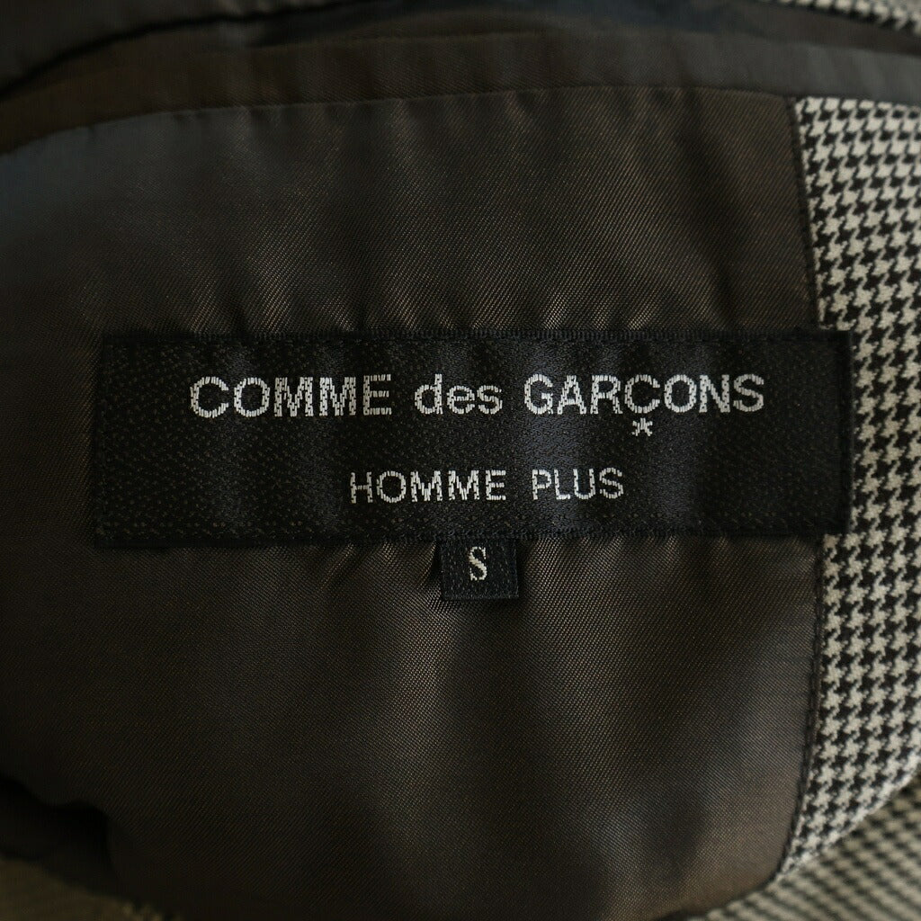 COMME des GARCONS HOMME PLUS(コムデギャルソンオムプリュス) 01AW サイケデリック期 千鳥格子 3B ツイード テーラードジャケット/スラックス ロングパンツ セットアップスーツ グレー PC-J010/PC-P006 AD2001