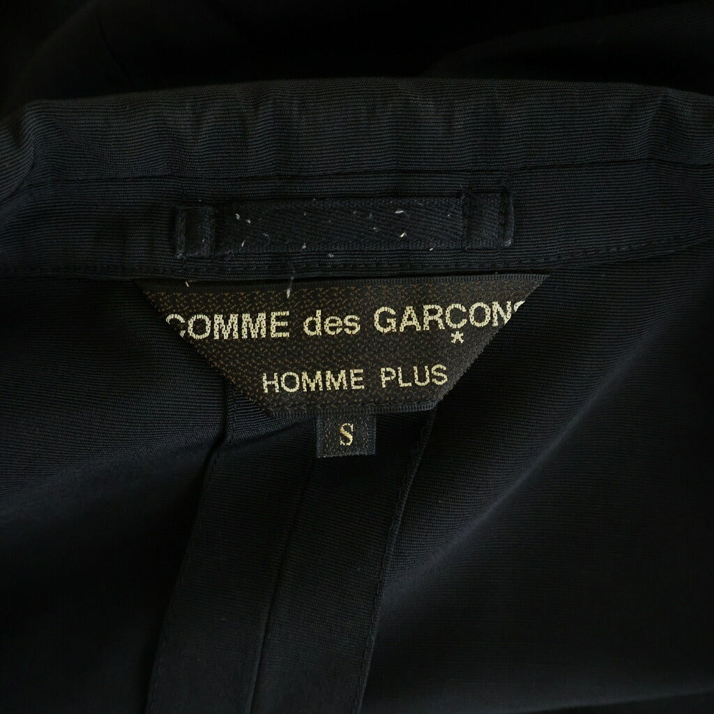 COMME des GARCONS HOMME PLUS(コムデギャルソンオムプリュス) 01AW サイケデリック期 キュプラ 変形 ラペル テーラードジャケット/スラックス ロングパンツ ブラック セットアップスーツ PJ-10084S AD2001