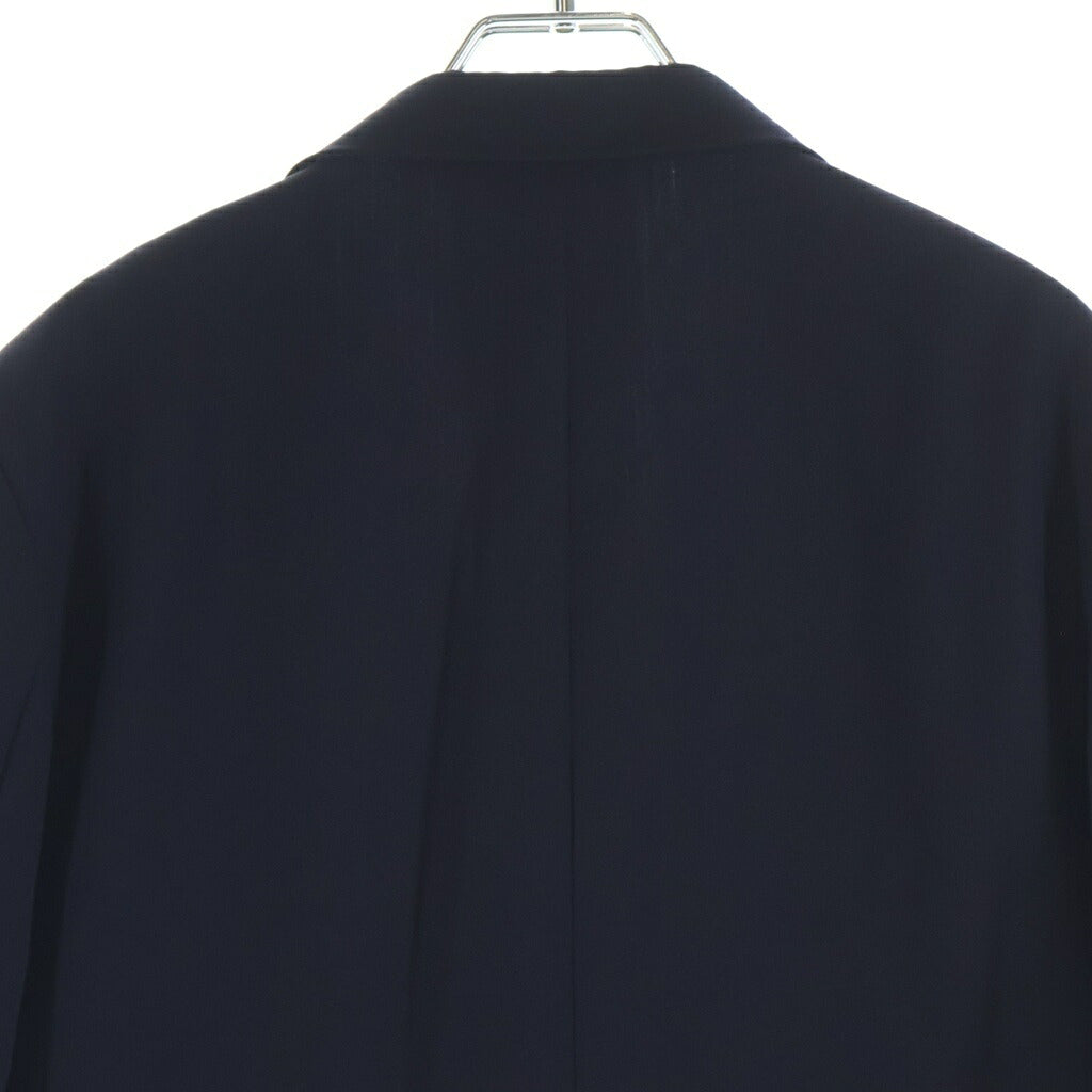 COMME des GARCONS HOMME PLUS(コムデギャルソンオムプリュス) 01AW サイケデリック期 襟ウール切替 スタンドカラー ジャケット ネイビー PI-B010 AD2002