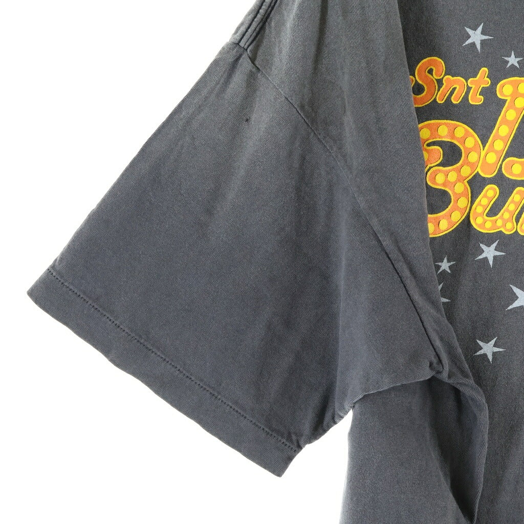 SAINT MICHAEL(セントマイケル) 25SS DELICATE BULLSHIT S/S TEE デリケート ブルシット ヴィンテージ加工 クルーネック 半袖Tシャツ カットソー グレー SM-HR8-0000-003
