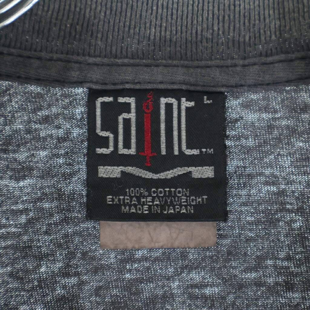 SAINT MICHAEL(セントマイケル) 25SS DELICATE BULLSHIT S/S TEE デリケート ブルシット ヴィンテージ加工 クルーネック 半袖Tシャツ カットソー グレー SM-HR8-0000-003