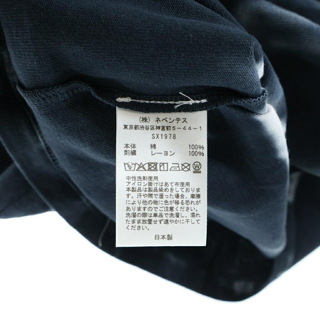 Needles(ニードルス) ×WILDSIDE PAPILLON ENNBUROIDARI S/S TEE ×ワイルドサイド パピヨン刺繍 クルーネック 半袖Tシャツ カットソー グレー SX1978