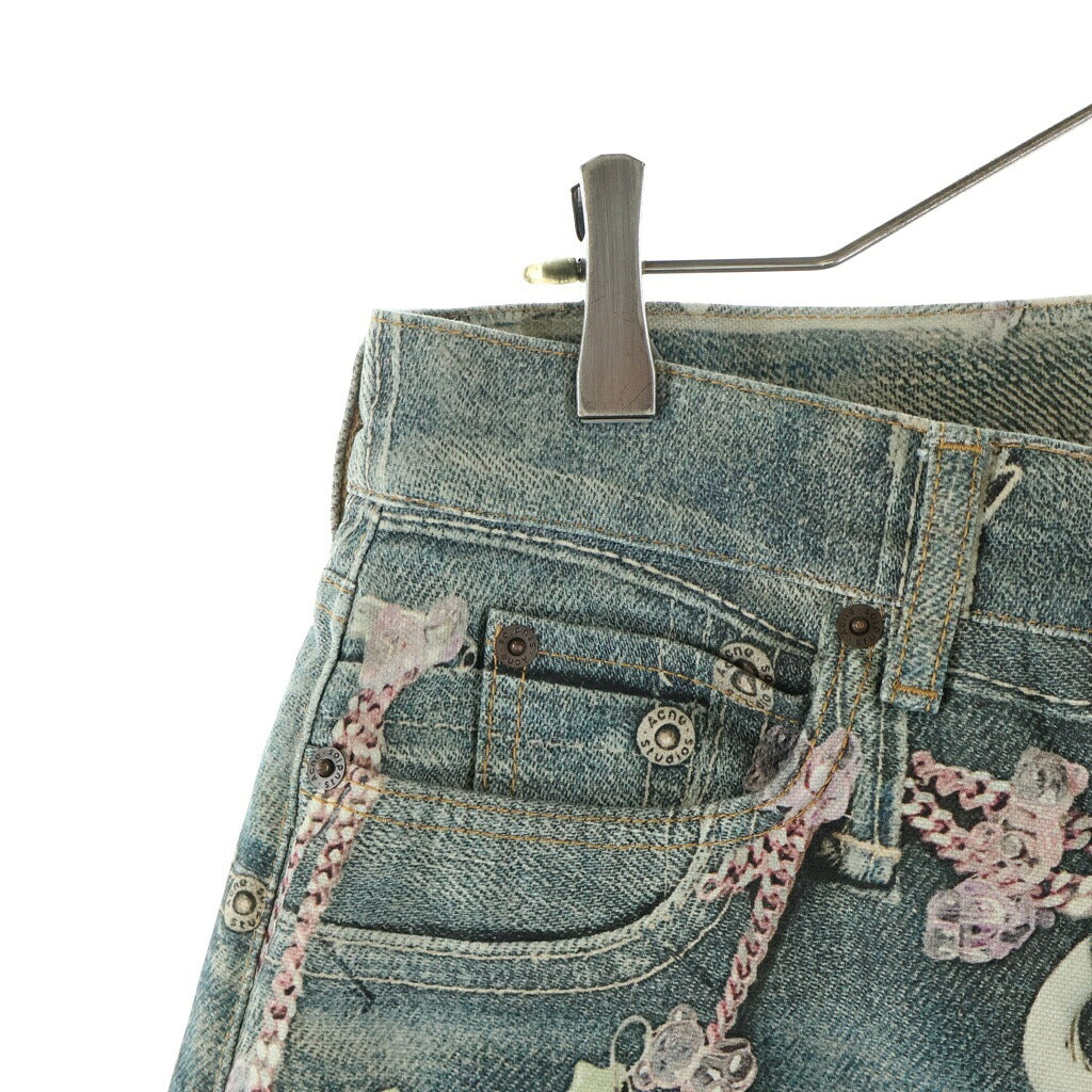 Acne Studios(アクネ ストゥディオズ) BAGGY FIT JEANS TROMPE L EIL PRINT バギーフィットジーンズ 1981F トロンプ ルイユプリント ワイドパンツ マルチ FN-WN-TROU001418