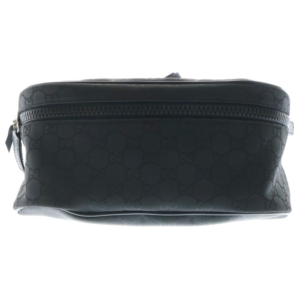 GUCCI(グッチ) GGナイロン レザーロゴ ウエスト ボディバッグ ブラック 449182