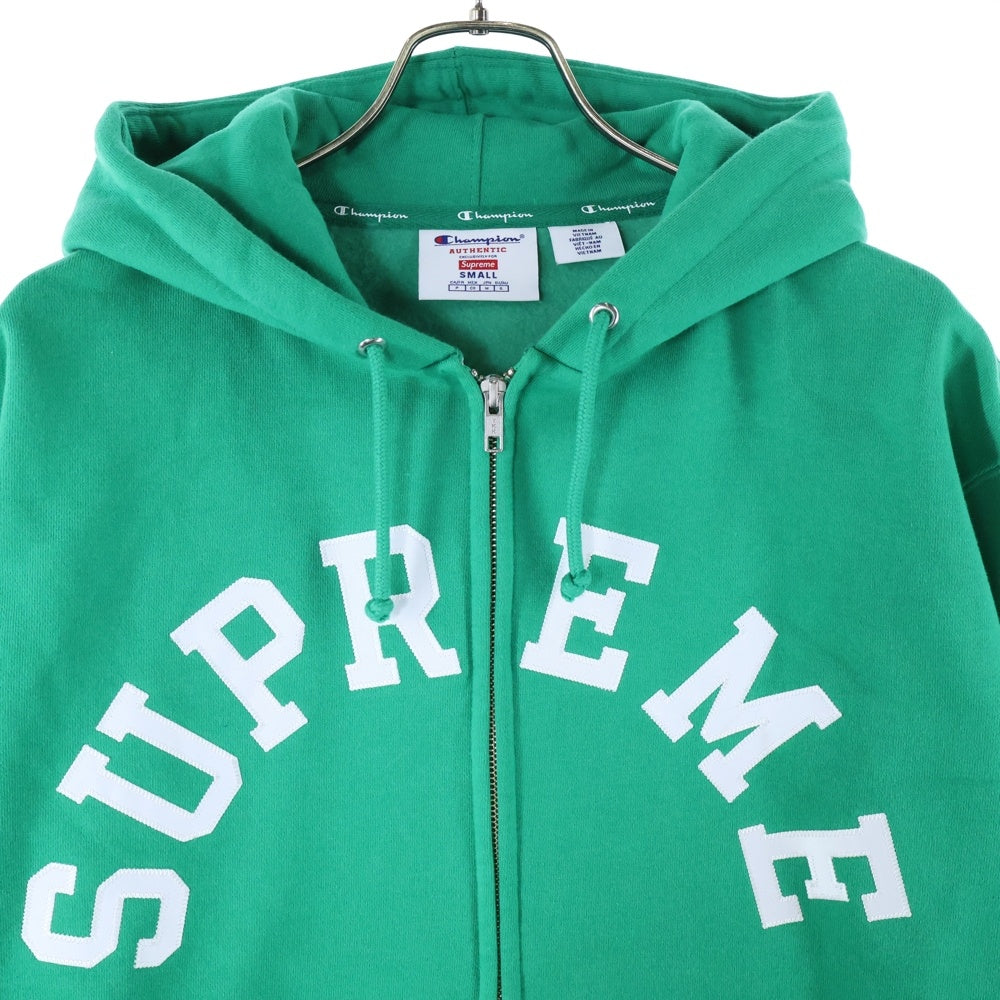 SUPREME(シュプリーム) ×24SS Champion Zip Up Hoodie フロント刺繍ロゴ ジップアップパーカー グリーン