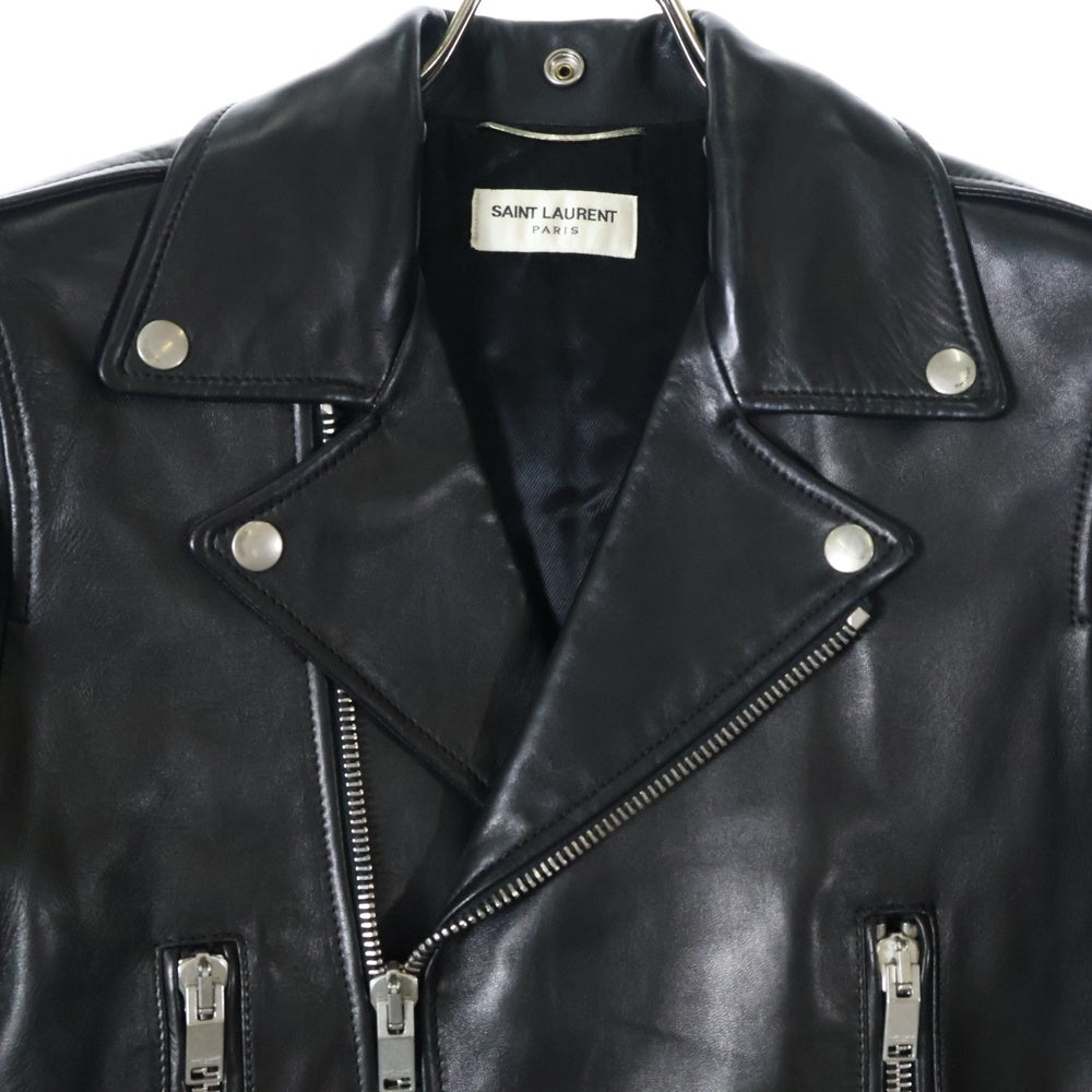SAINT LAURENT PARIS(サンローランパリ) CLASSIC MOTORCYCLE JACKET L01 クラシックモーターサイクル ライダースジャケット ラムレザージャケット ブラック 397290 Y5YA1