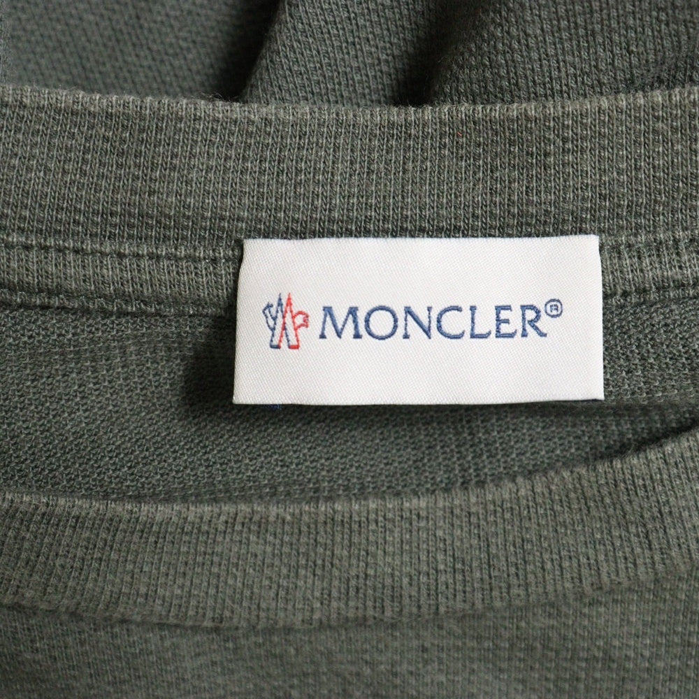 MONCLER(モンクレール) ワッペンロゴ クルーネック サーマルロングスリーブ カーキ H20918D00005 899RD
