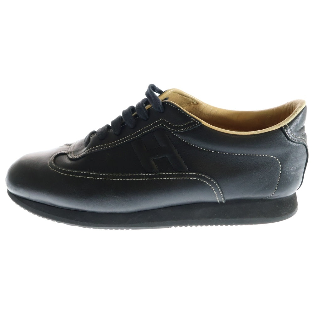 HERMES(エルメス) クイック Hロゴ レザー ローカットシューズ スニーカー ブラック