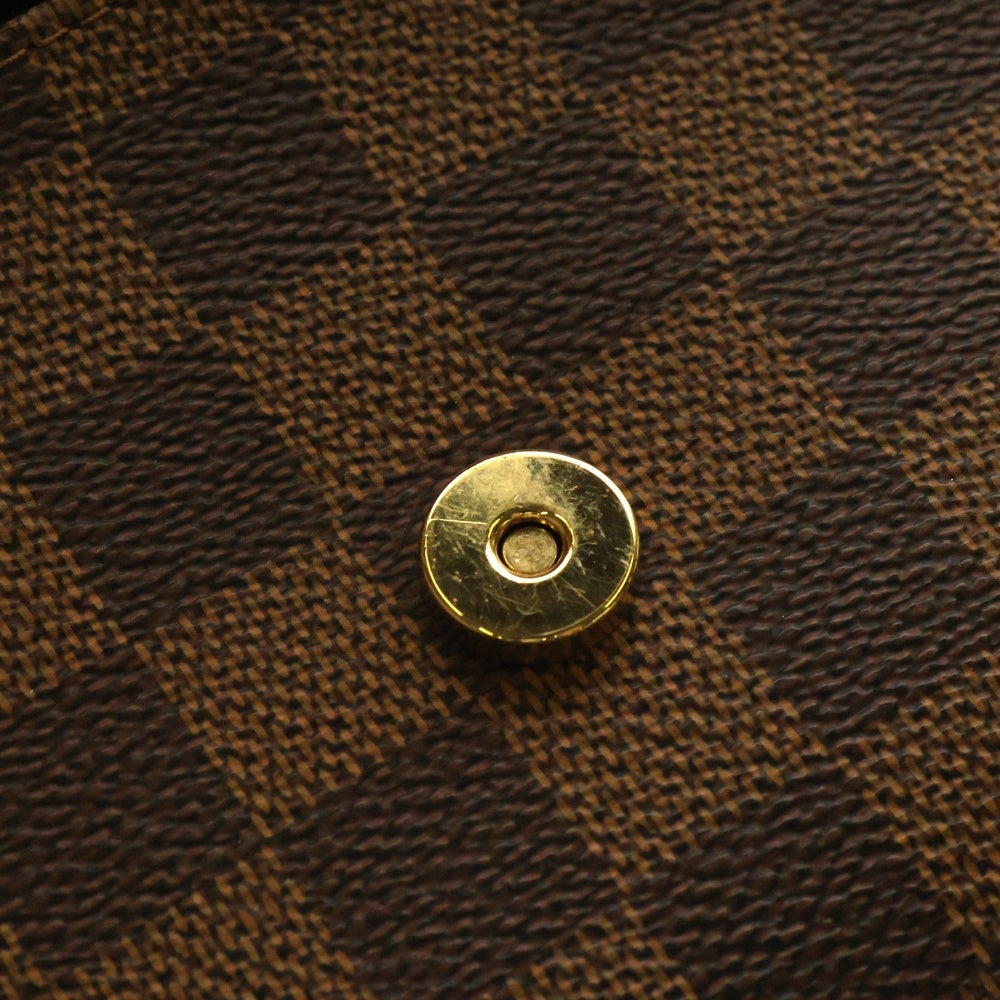 LOUIS VUITTON(ルイヴィトン) ポシェットツインGM SPオーダー ダミエ エベヌ PVC レザー 2WAY クラッチ ショルダーバッグ ゴールド金具 ブラウン N51851