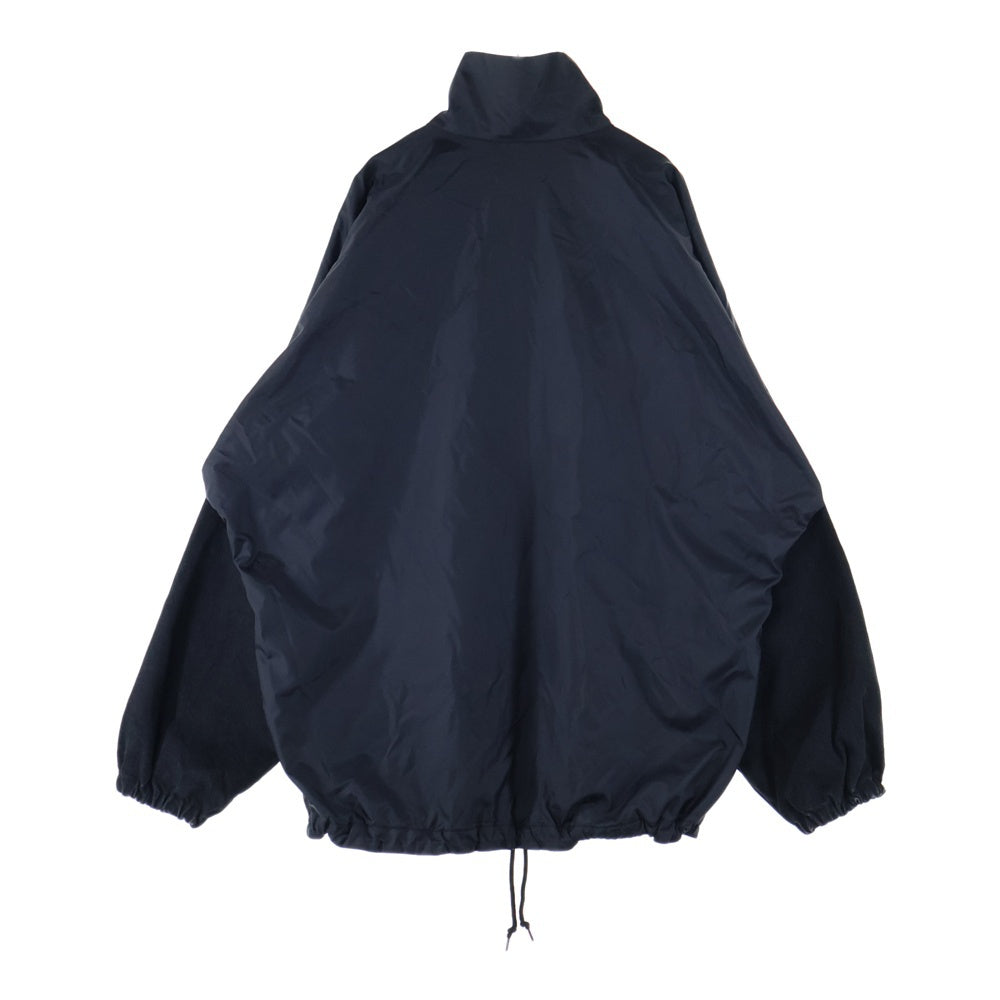 BALENCIAGA(バレンシアガ) 18AW ポプリンシャツブルゾン ナイロン デニム 切り替え ジップアップ ジャケット ブラック/ホワイト 529213