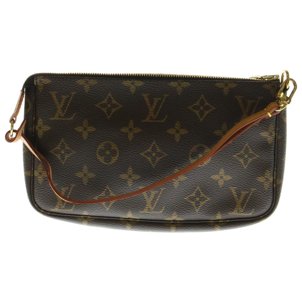LOUIS VUITTON(ルイヴィトン) ポシェットアクセソワール モノグラム PVC レザー ワンショルダーバッグ アクセサリーポーチ ゴールド金具 ブラウン M51980