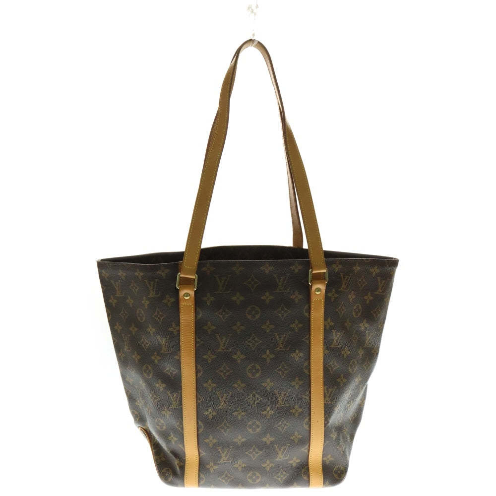 LOUIS VUITTON(ルイヴィトン) サックショッピング モノグラム PVC レザー ショルダー トートバッグ ゴールド金具 ブラウン