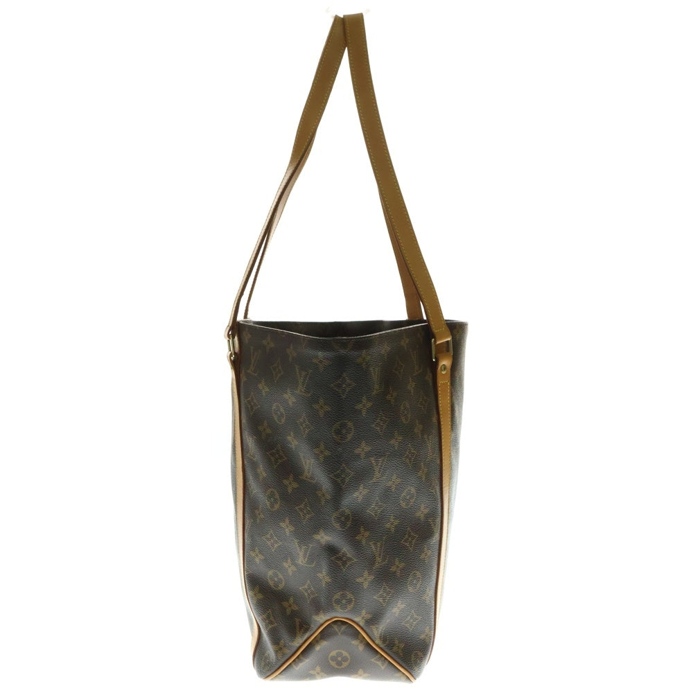 LOUIS VUITTON(ルイヴィトン) サックショッピング モノグラム PVC レザー ショルダー トートバッグ ゴールド金具 ブラウン