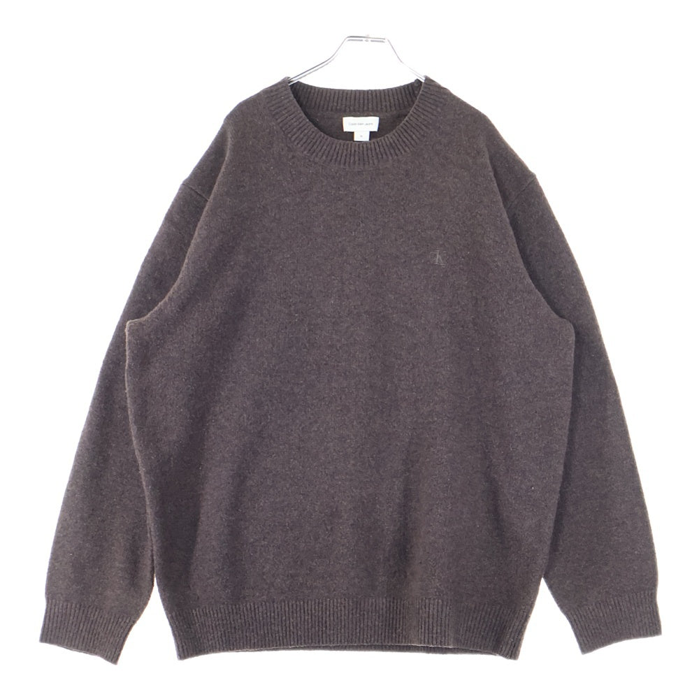 Calvin Klein Jeans(カルバンクラインジーンズ) ロゴ刺繍 クルーネック 長袖ニットセーター ブラウン J327336